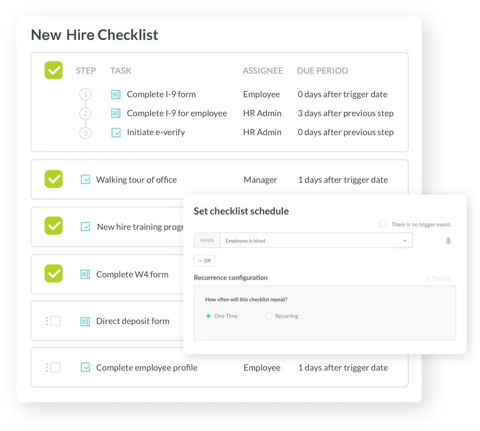 new hire checklists