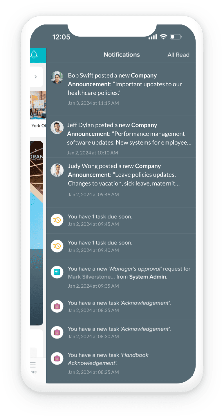 HR Cloud onboarding tasks and reminders product interface