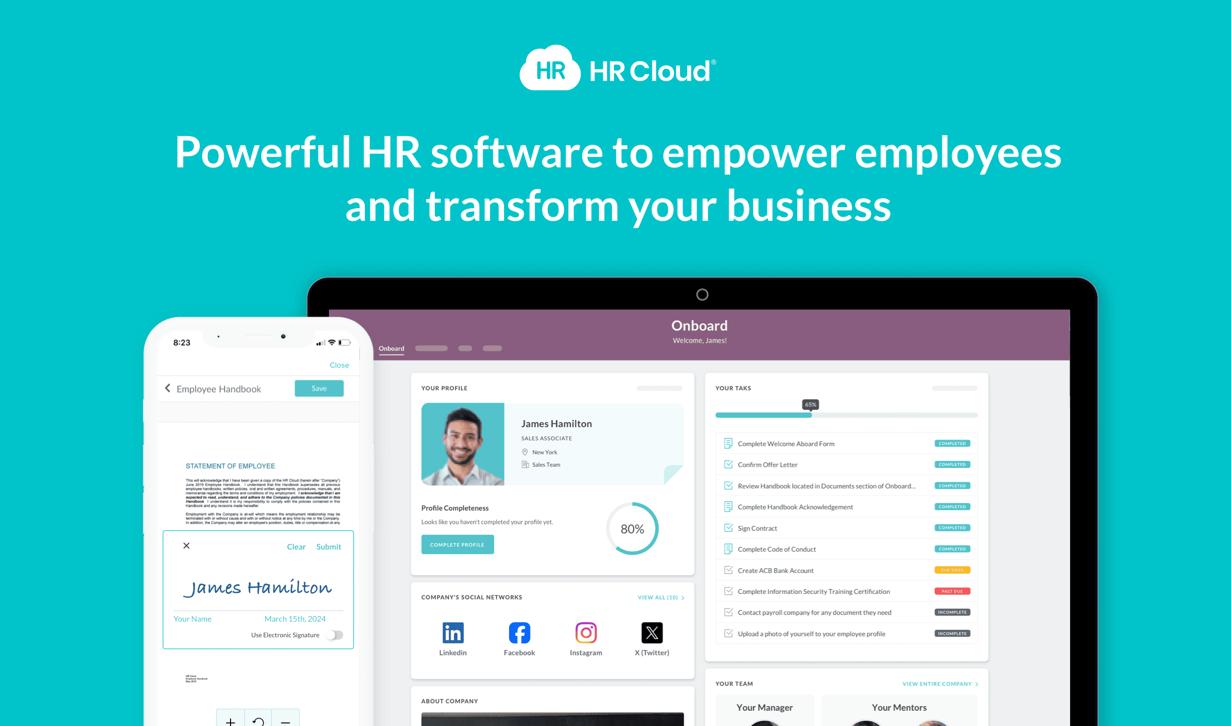 HR Cloud: All-in-One HRIS | Employee Onboarding &amp; Engagement