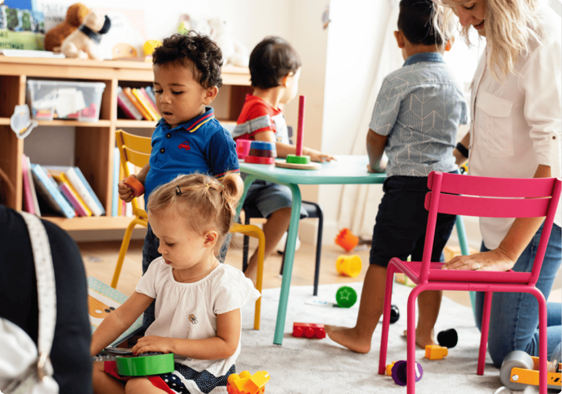 kindergarden kids playing