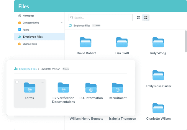 application screen of the file system that is secure