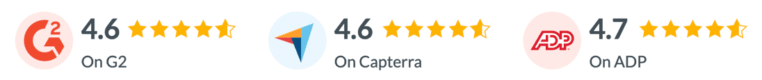 Ratings: 4.6 on G2, 4.6 on Capterra and 4.7 on ADP