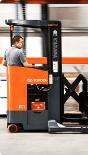 Efficient forklift operator in action