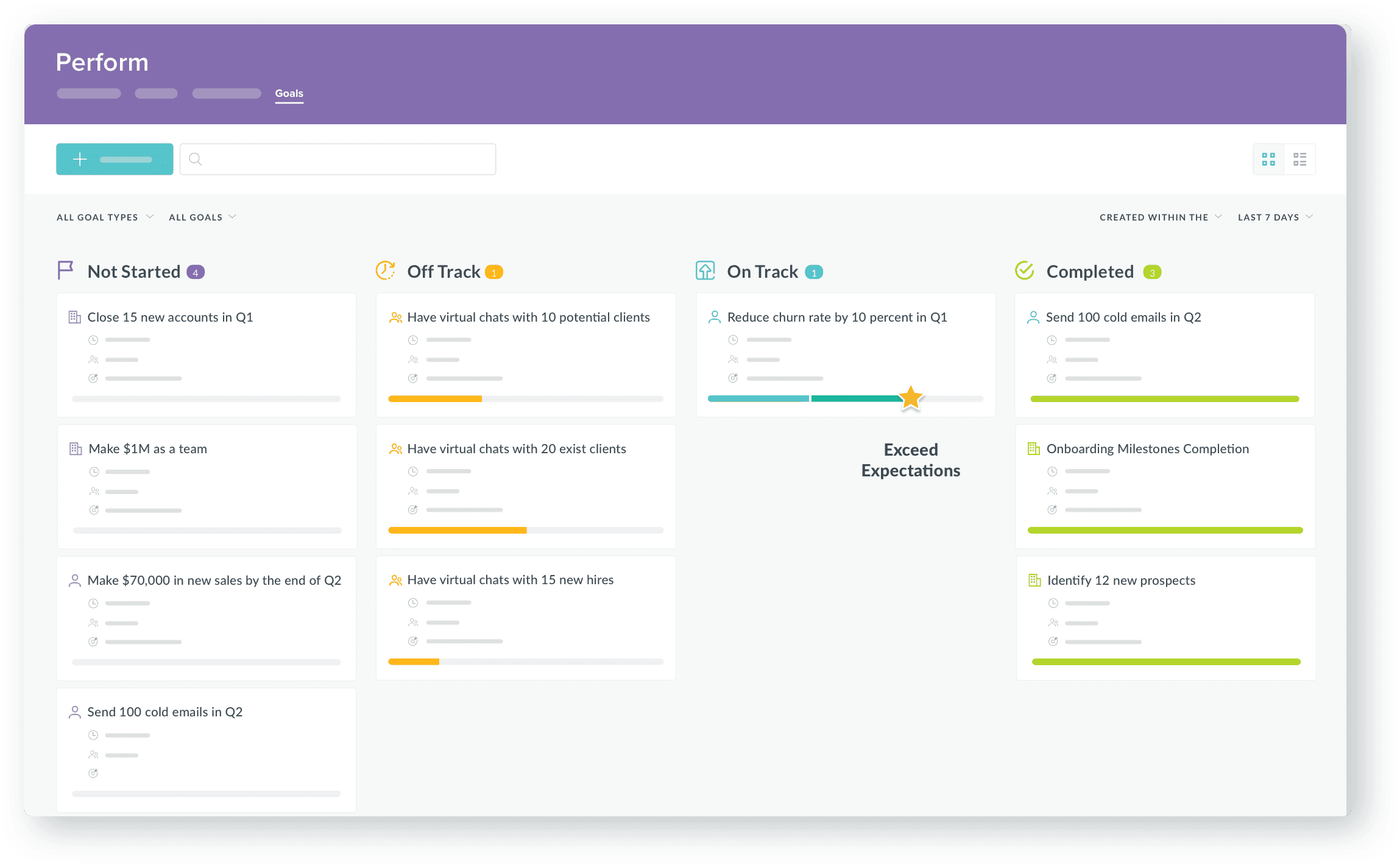 Performance Goal Tracking