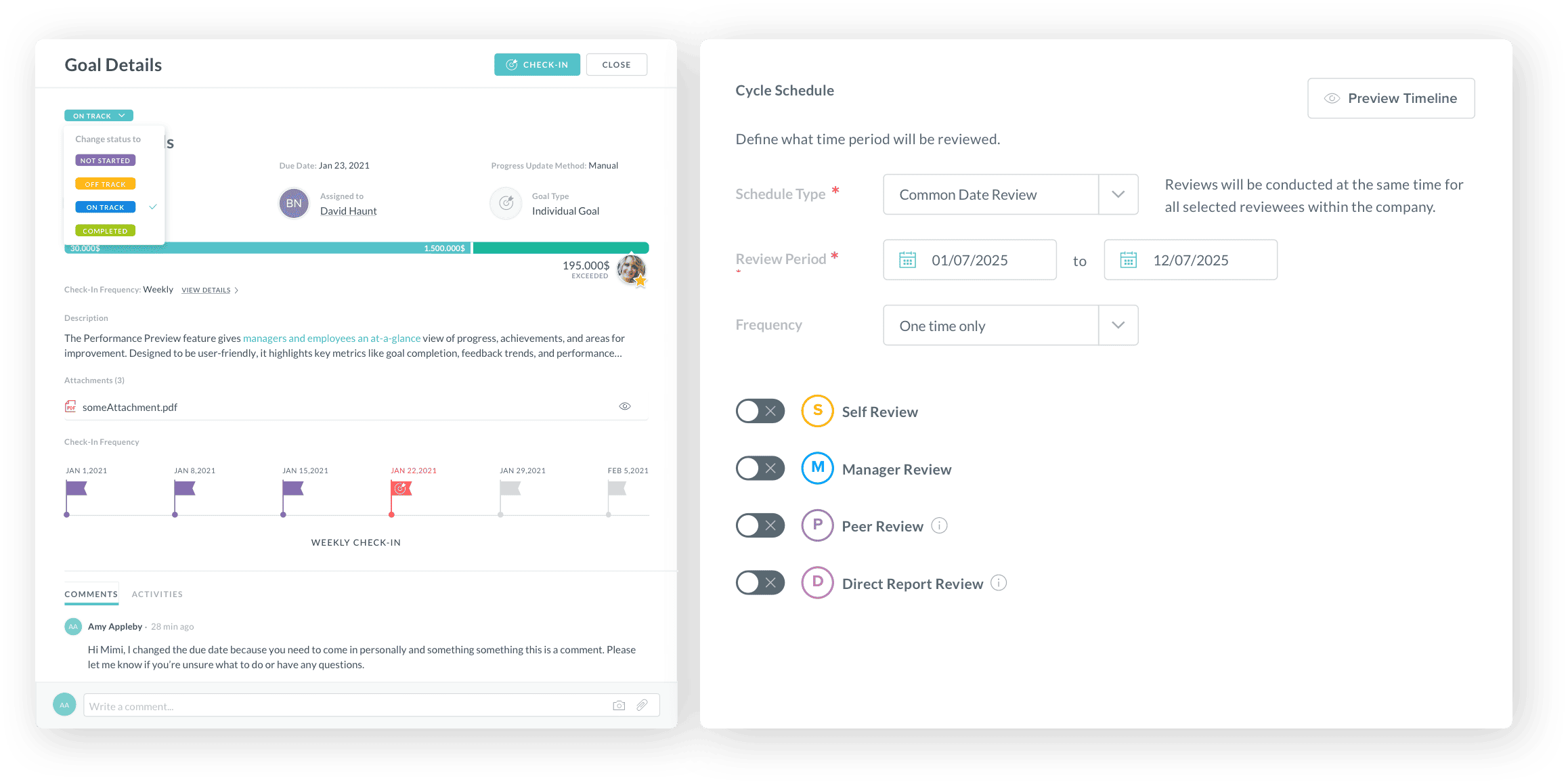 Review Cycle and Goals